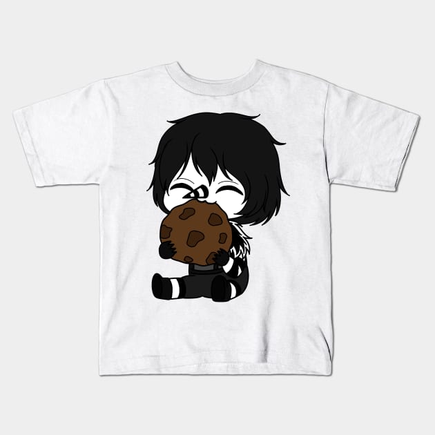 creepypasta laughing jack eat cookie Kids T-Shirt by LillyTheChibi